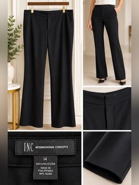 Black, INC, 14, dress pant.Photos look a little gray, but they are a true black.